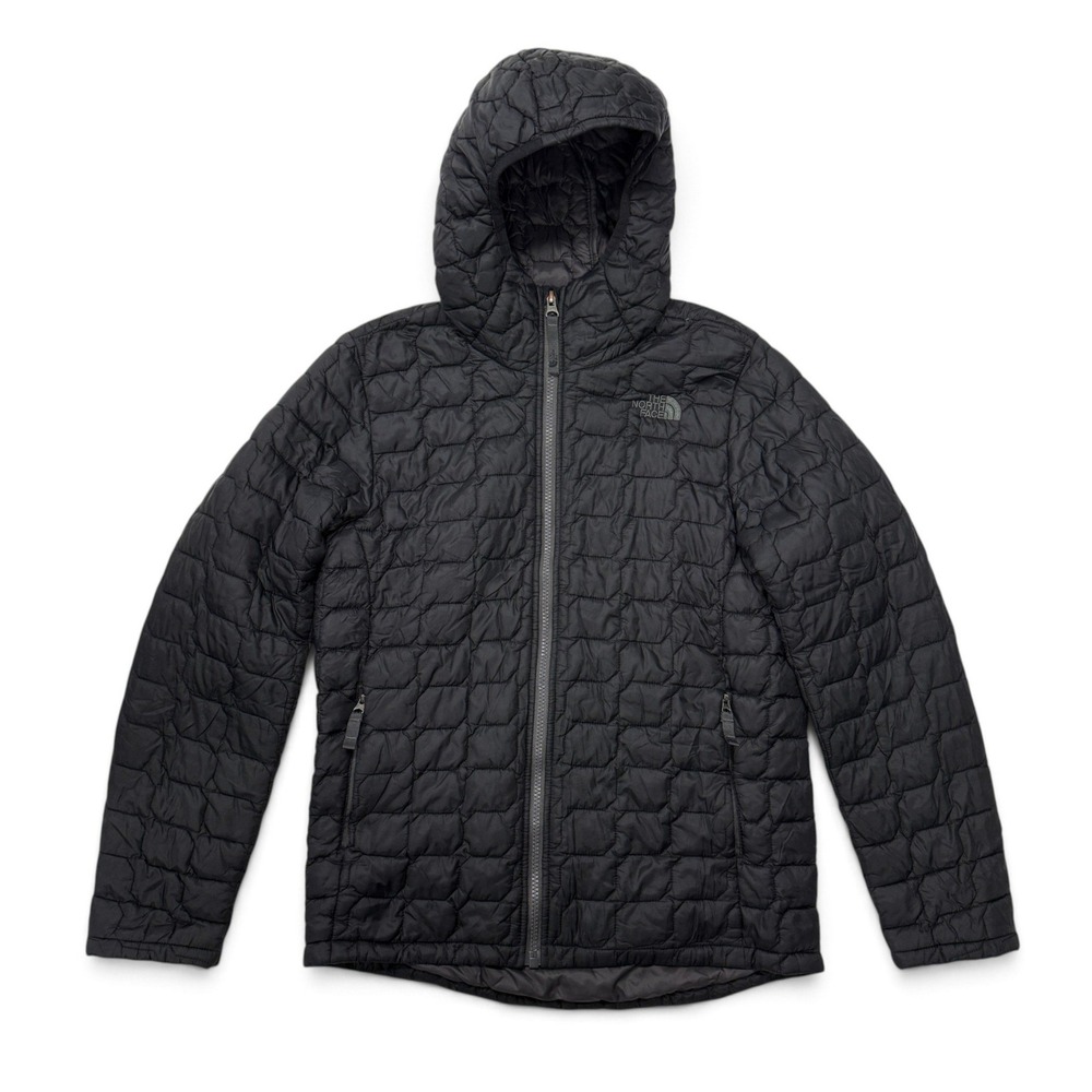 The North Face Boys Black Thermoball Hooded Puffer Jacket Large 14/16 NF0A3CS4